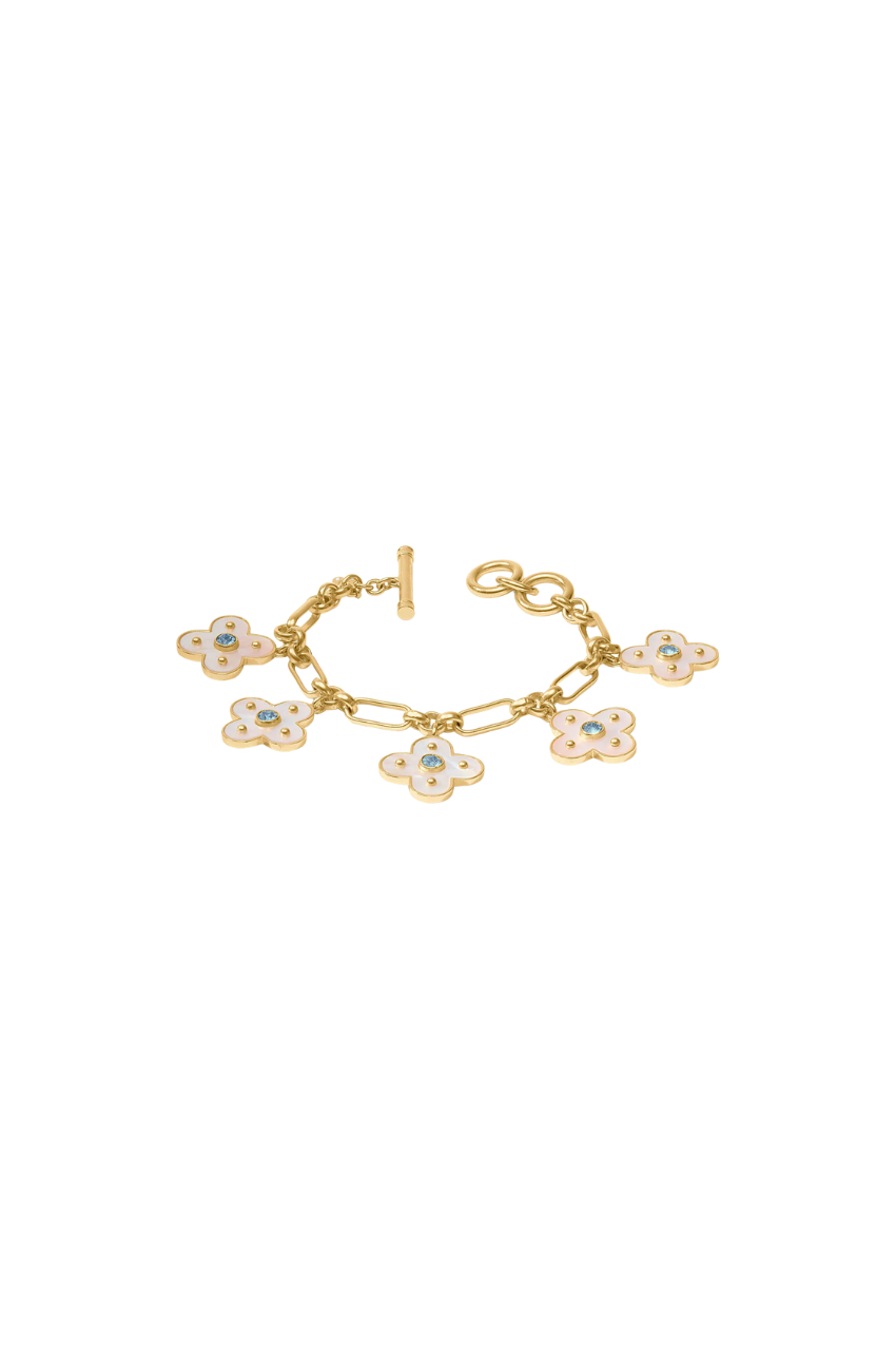 Colette Charm Bracelet - Chalcedony Blue