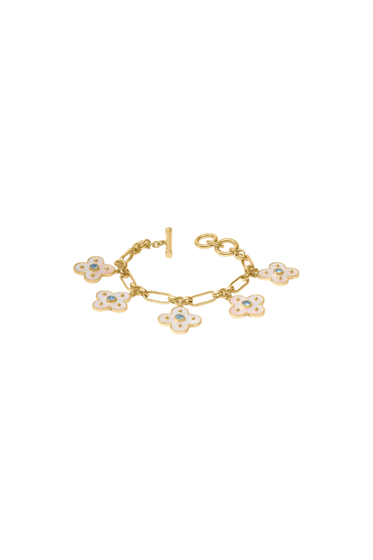 Colette Charm Bracelet - Chalcedony Blue