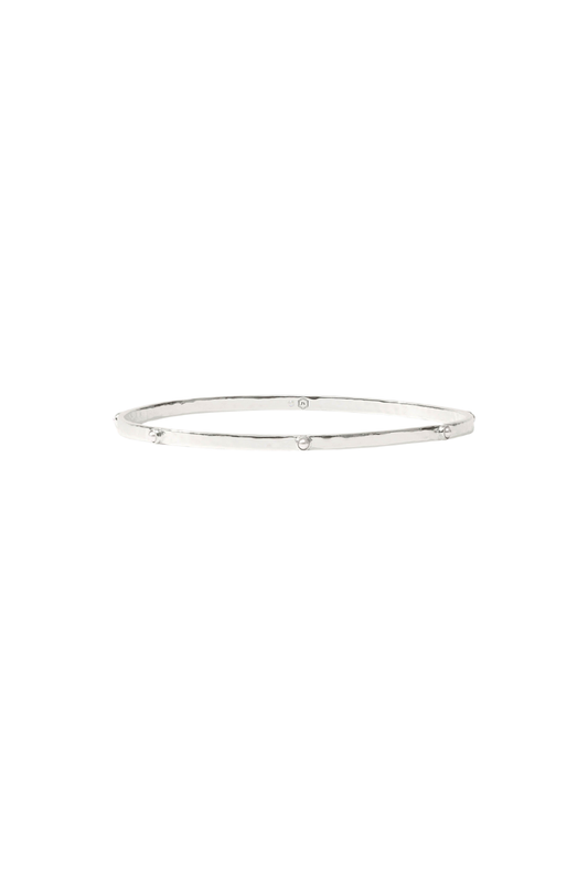 Crescent Stone Bangle - Pearl