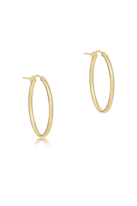 Oval Gold 1” Hoop - Textured