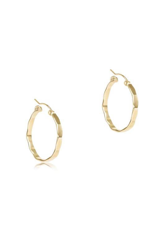 Scalloped Round Gold 1.25” Hoop - Smooth