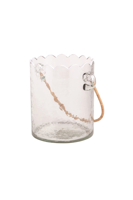 Scalloped Glass Ice Bucket