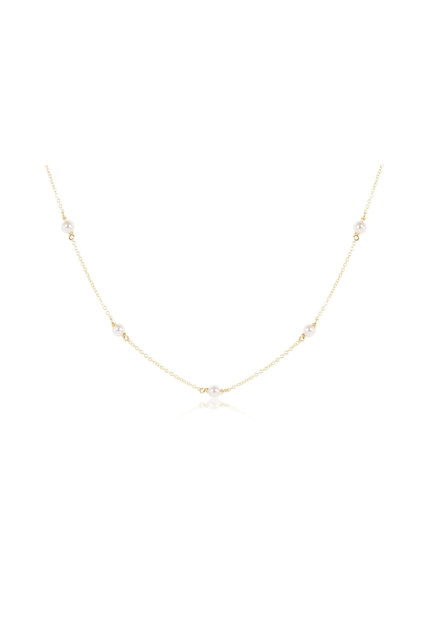 17” Choker Simplicity Chain Gold - Pearl 6mm