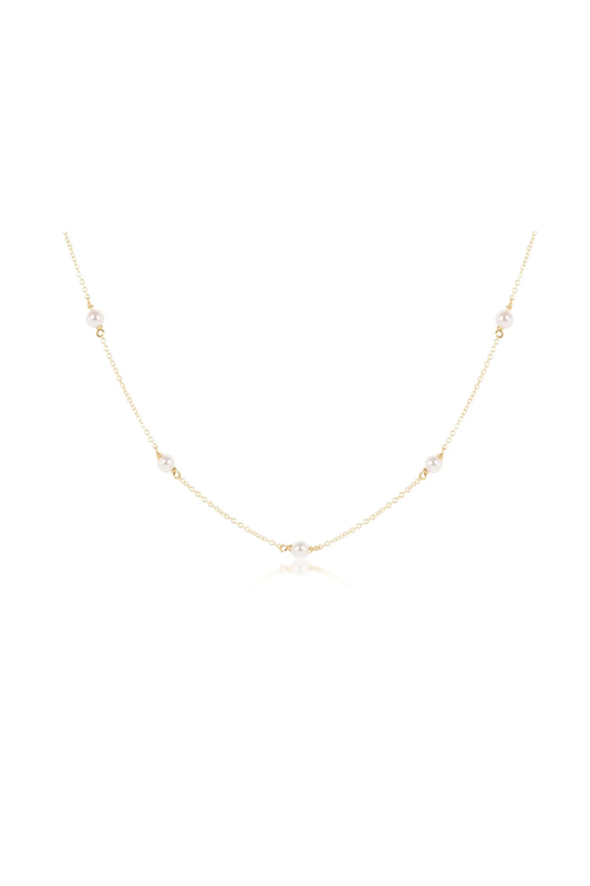 17” Choker Simplicity Chain Gold - Pearl 6mm