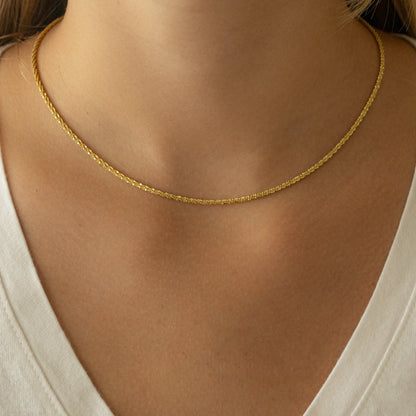 Diamond Cut Rope Chain Necklace