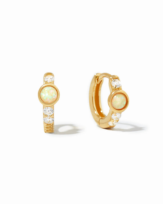 Solitaire CZ Opal Huggies