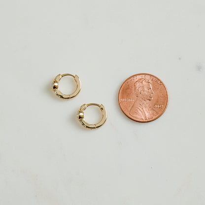 Solitaire CZ Opal Huggies