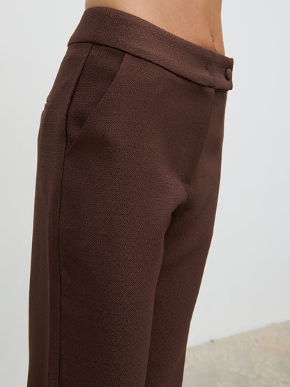 Verona Tweed Straight Leg Trousers - Brown