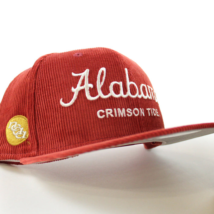 Alabama Crimson Tide New Era 9Fifty 9Fifty Snapback Hat (CORDUROY Red Gray Under Brim)