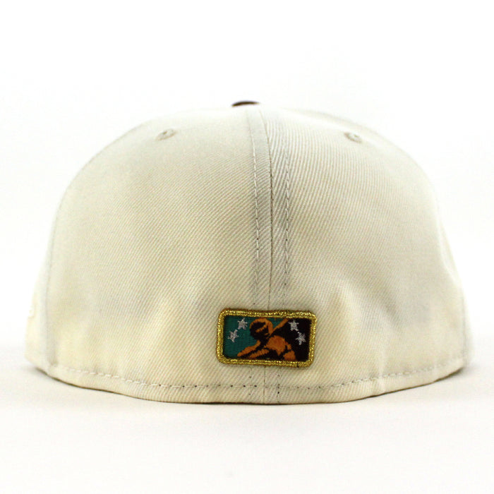 ALBUQUERQUE ISOTOPES Triple A Baseball New Era 59Fifty Fitted Hat (Chrome Maroon Aqua Under Brim)