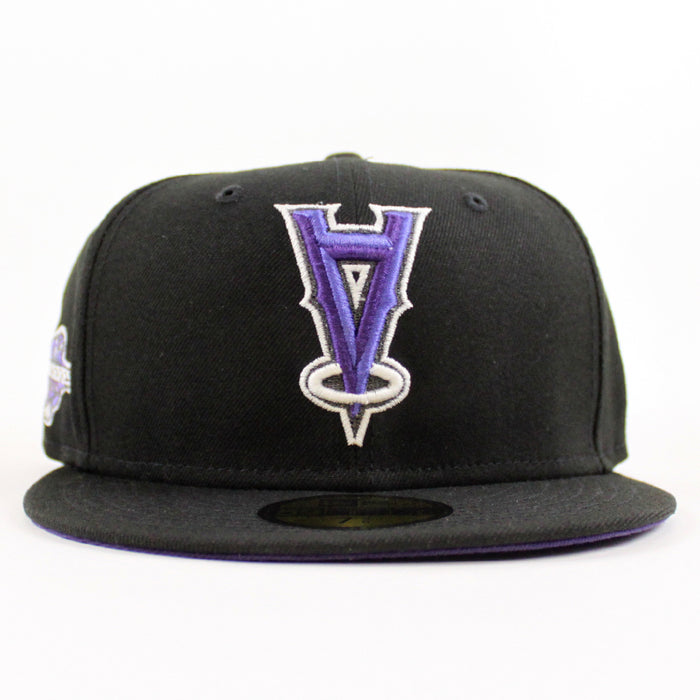 Anaheim Angels 2002 World Series New Era 59Fifty Fitted Hat (Black Purple Under Brim)