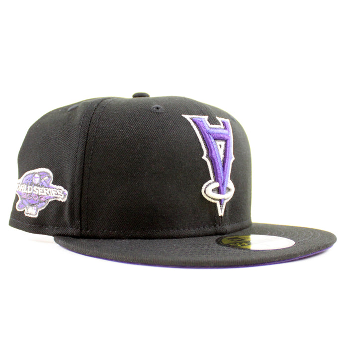 Anaheim Angels 2002 World Series New Era 59Fifty Fitted Hat (Black Purple Under Brim)