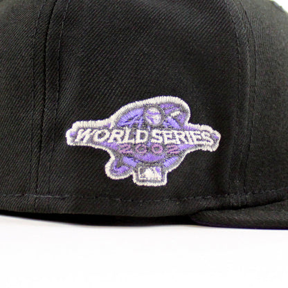 Anaheim Angels 2002 World Series New Era 59Fifty Fitted Hat (Black Purple Under Brim)