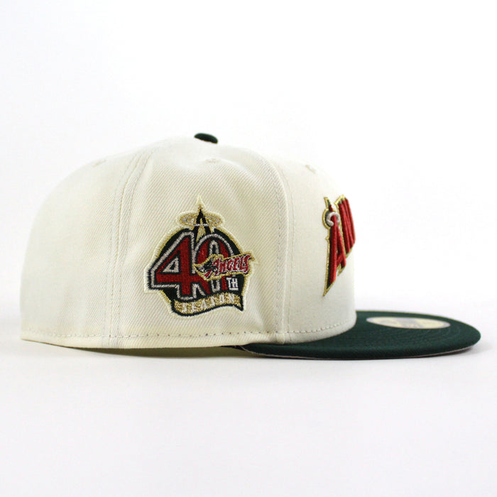 Anaheim Angels 40th Season New Era 59Fifty Fitted Hat (Chrome White Green Gray Under Brim)