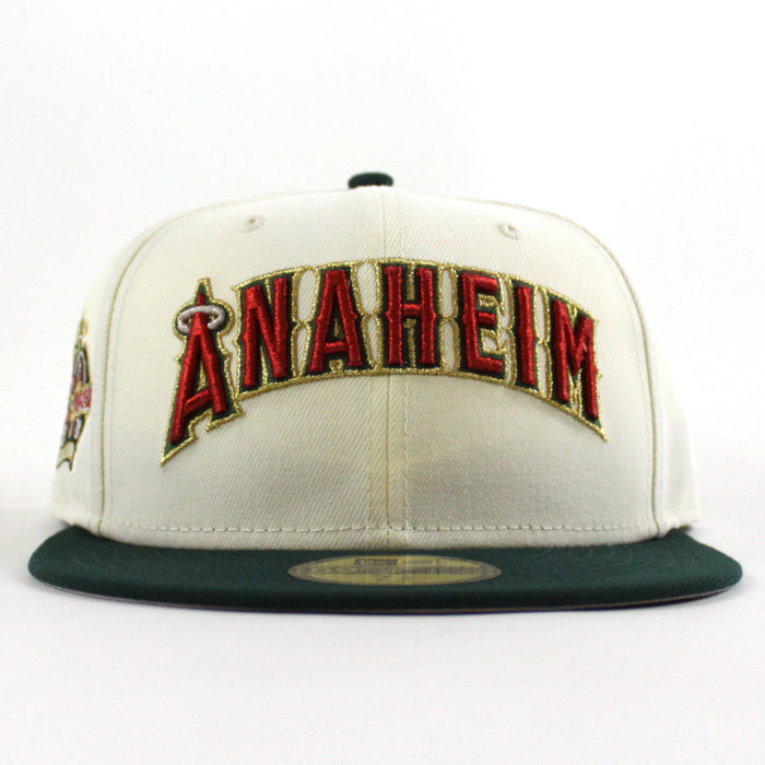 Anaheim Angels 40th Season New Era 59Fifty Fitted Hat (Chrome White Green Gray Under Brim)