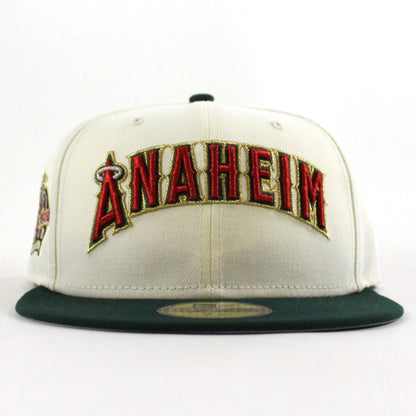 Anaheim Angels 40th Season New Era 59Fifty Fitted Hat (Chrome White Green Gray Under Brim)