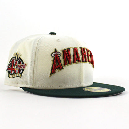 Anaheim Angels 40th Season New Era 59Fifty Fitted Hat (Chrome White Green Gray Under Brim)