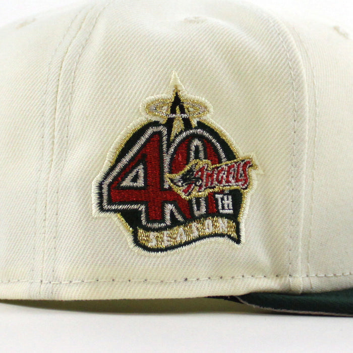 Anaheim Angels 40th Season New Era 59Fifty Fitted Hat (Chrome White Green Gray Under Brim)