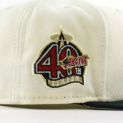 Anaheim Angels 40th Season New Era 59Fifty Fitted Hat (Chrome White Green Gray Under Brim)