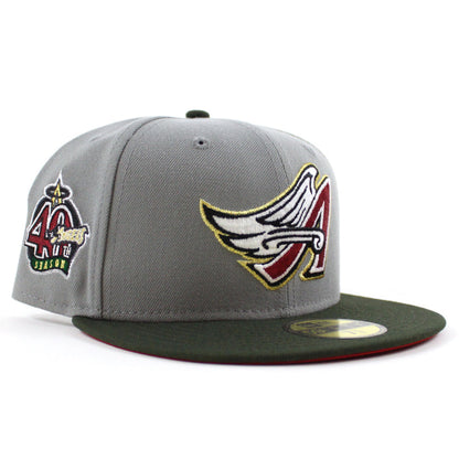 Anaheim Angels 40th Season New Era 59Fifty Fitted Hat (Glow in the Dark Misty SeaWeed Red Under Brim)