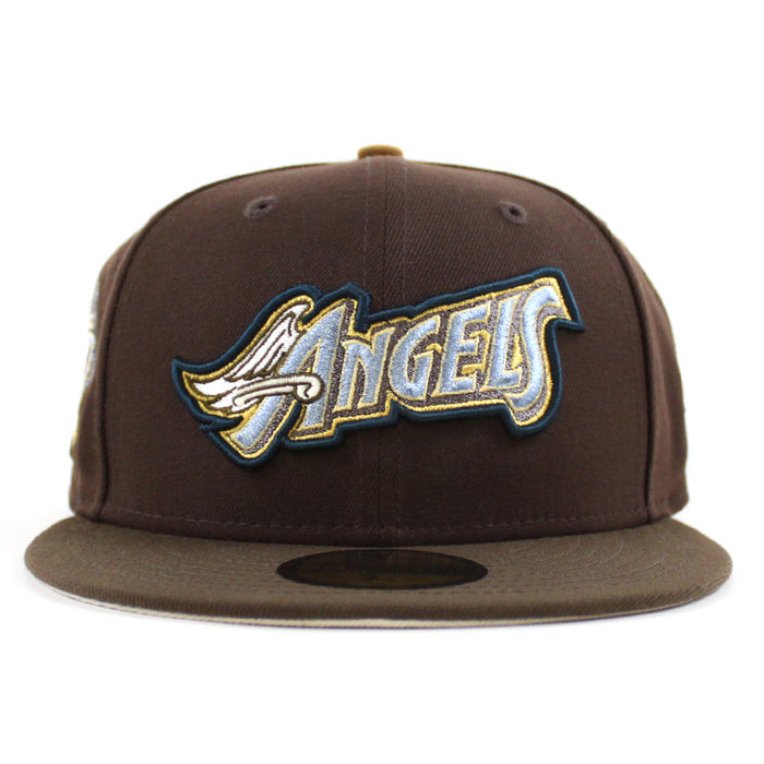 Anaheim Angels 60th Anniversary New Era 59Fifty Fitted Hat (Burnt Wood Walnut Stone Gray Under Brim)