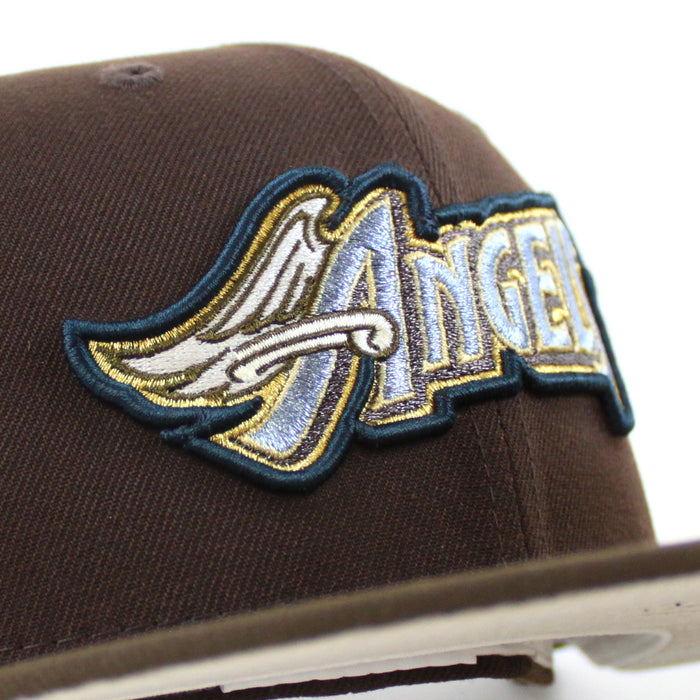 Anaheim Angels 60th Anniversary New Era 59Fifty Fitted Hat (Burnt Wood Walnut Stone Gray Under Brim)