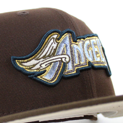 Anaheim Angels 60th Anniversary New Era 59Fifty Fitted Hat (Burnt Wood Walnut Stone Gray Under Brim)