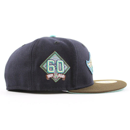 Anaheim Angels 60th New Era 59Fifty Fitted Hat (Navy Walnut Blue Tint Under Brim)