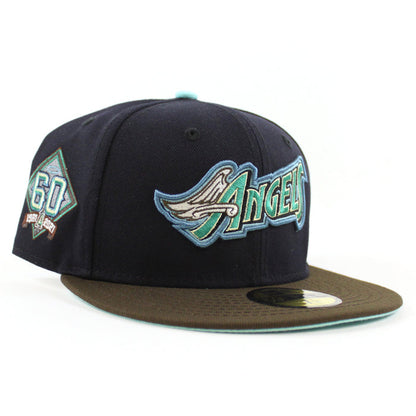 Anaheim Angels 60th New Era 59Fifty Fitted Hat (Navy Walnut Blue Tint Under Brim)