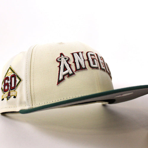 Anaheim Angels 60th Season New Era 59Fifty Fitted Hat (Chrome White Green Gray Under Brim)