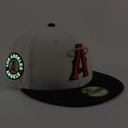 Anaheim Angels A City Connect New Era 59Fifty Fitted Hat (Chrome White Black Red Under Brim)