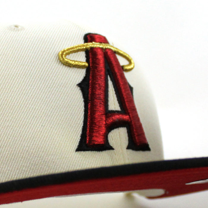 Anaheim Angels A City Connect New Era 59Fifty Fitted Hat (Chrome White Black Red Under Brim)
