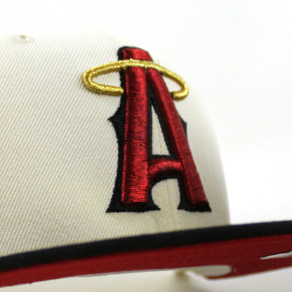 Anaheim Angels A City Connect New Era 59Fifty Fitted Hat (Chrome White Black Red Under Brim)