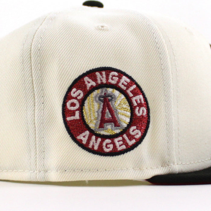 Anaheim Angels A City Connect New Era 59Fifty Fitted Hat (Chrome White Black Red Under Brim)
