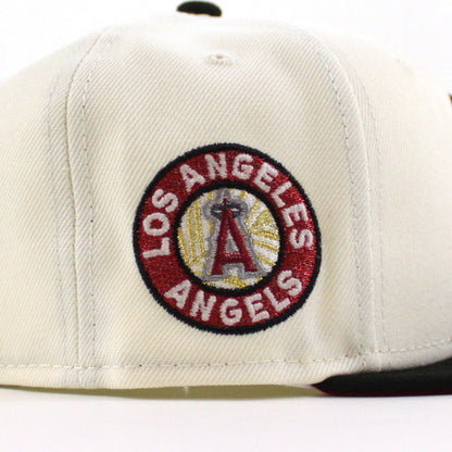 Anaheim Angels A City Connect New Era 59Fifty Fitted Hat (Chrome White Black Red Under Brim)