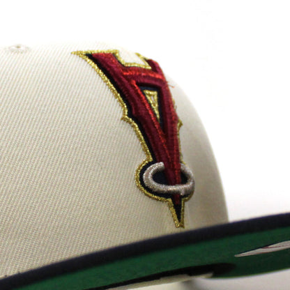 Anaheim Angels Upside Down Shohei Ohtani Patch New Era 59Fifty Fitted Hat (Chrome White Navy Green Under Brim)