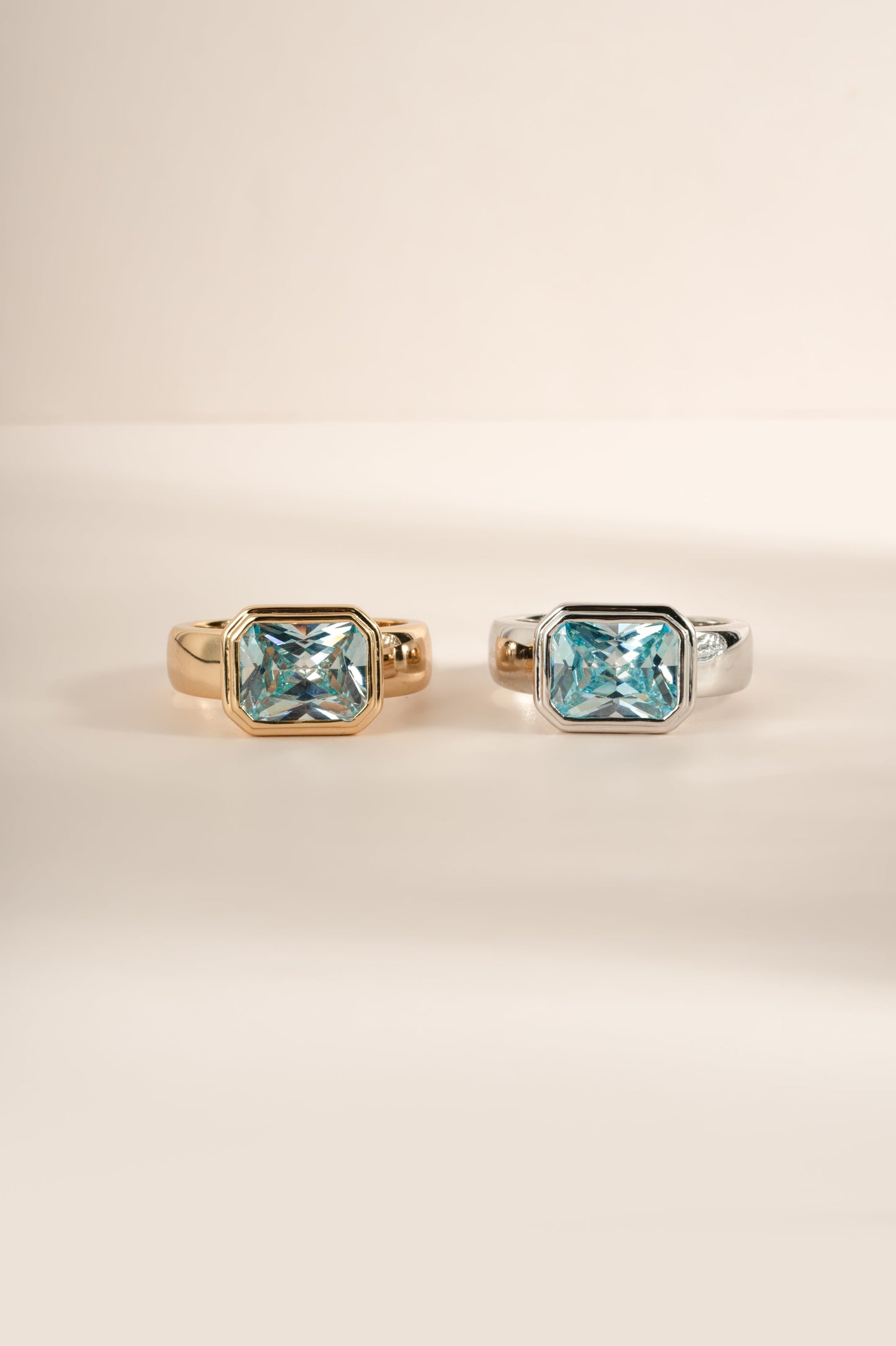 Rectangular Aquamarine Ring