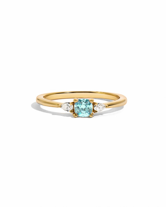 Aquamarine Cushion Ring