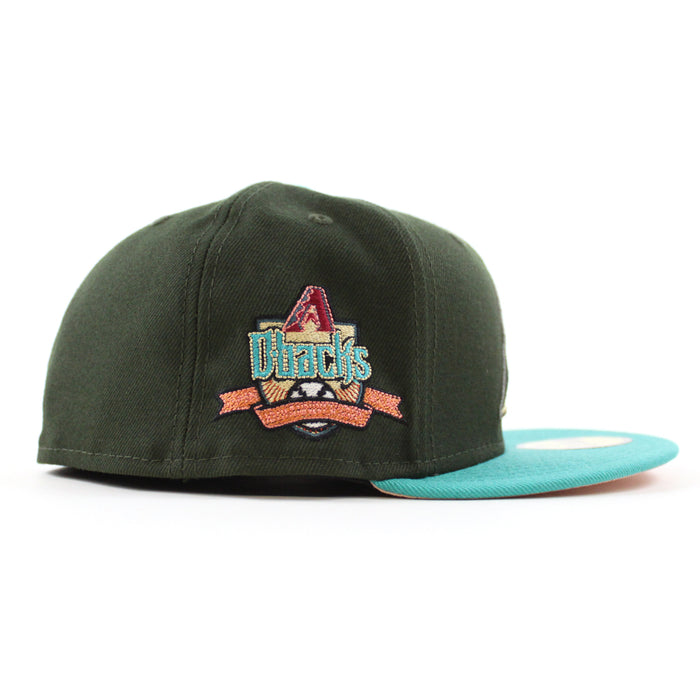Arizona Diamondbacks 10TH ANNIVERSARY New Era 59Fifty Fitted Hat (DARK SEAWEED TEAL BLUSH SKY Under Brim)