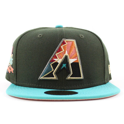 Arizona Diamondbacks 10TH ANNIVERSARY New Era 59Fifty Fitted Hat (DARK SEAWEED TEAL BLUSH SKY Under Brim)
