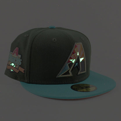 Arizona Diamondbacks 10TH ANNIVERSARY New Era 59Fifty Fitted Hat (DARK SEAWEED TEAL BLUSH SKY Under Brim)