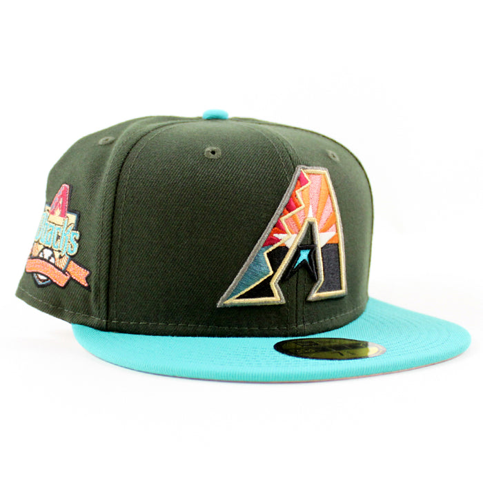 Arizona Diamondbacks 10TH ANNIVERSARY New Era 59Fifty Fitted Hat (DARK SEAWEED TEAL BLUSH SKY Under Brim)