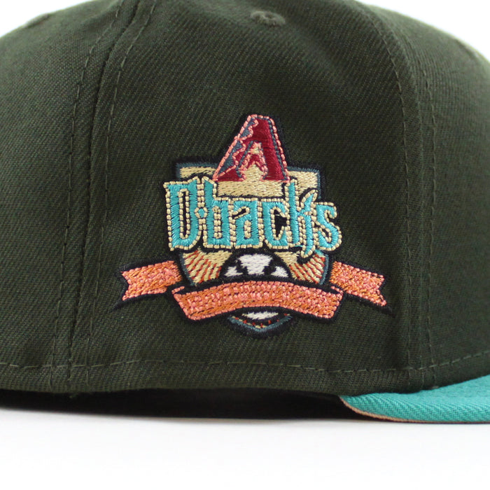 Arizona Diamondbacks 10TH ANNIVERSARY New Era 59Fifty Fitted Hat (DARK SEAWEED TEAL BLUSH SKY Under Brim)