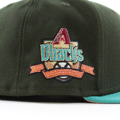Arizona Diamondbacks 10TH ANNIVERSARY New Era 59Fifty Fitted Hat (DARK SEAWEED TEAL BLUSH SKY Under Brim)