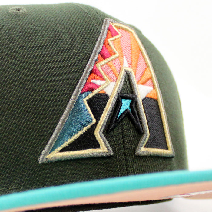 Arizona Diamondbacks 10TH ANNIVERSARY New Era 59Fifty Fitted Hat (DARK SEAWEED TEAL BLUSH SKY Under Brim)