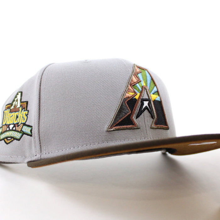 Arizona Diamondbacks 10th Anniversary New Era 59Fifty Fitted Hat (Glow in the Dark Gray Walnut Toasted Peanut Under Brim)