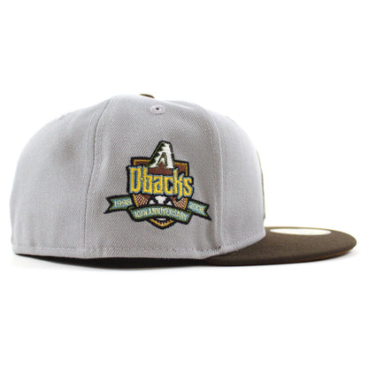 Arizona Diamondbacks 10th Anniversary New Era 59Fifty Fitted Hat (Glow in the Dark Gray Walnut Toasted Peanut Under Brim)