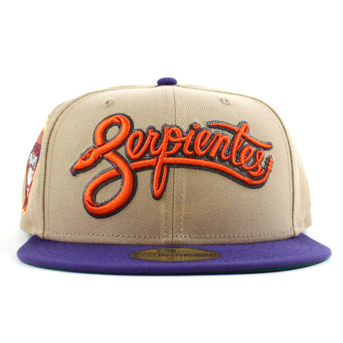 Arizona Diamondbacks 1998 Inaugural season New Era 59Fifty Fitted Hat (Camel Orchid Green Under Brim)