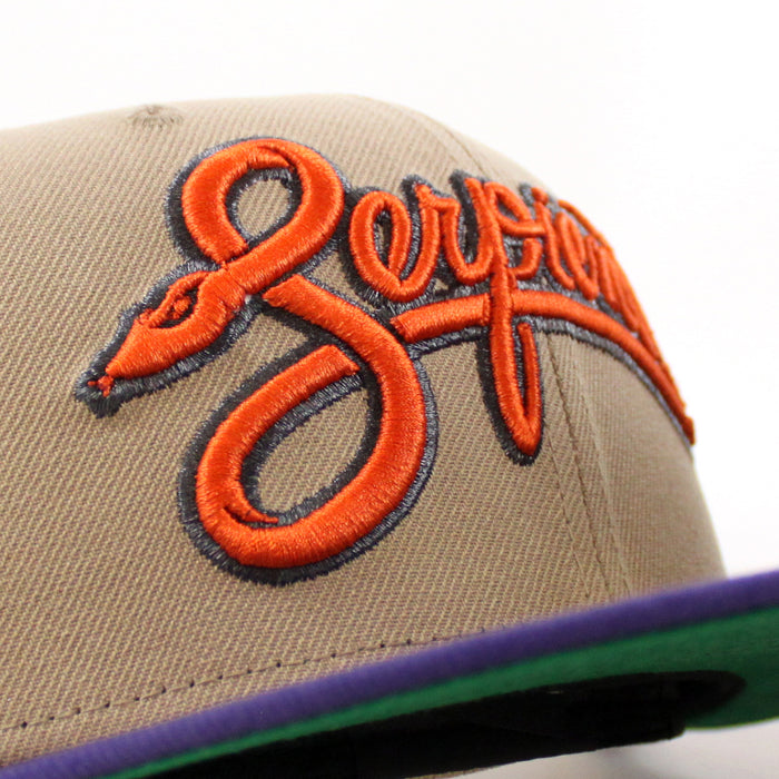 Arizona Diamondbacks 1998 Inaugural season New Era 59Fifty Fitted Hat (Camel Orchid Green Under Brim)