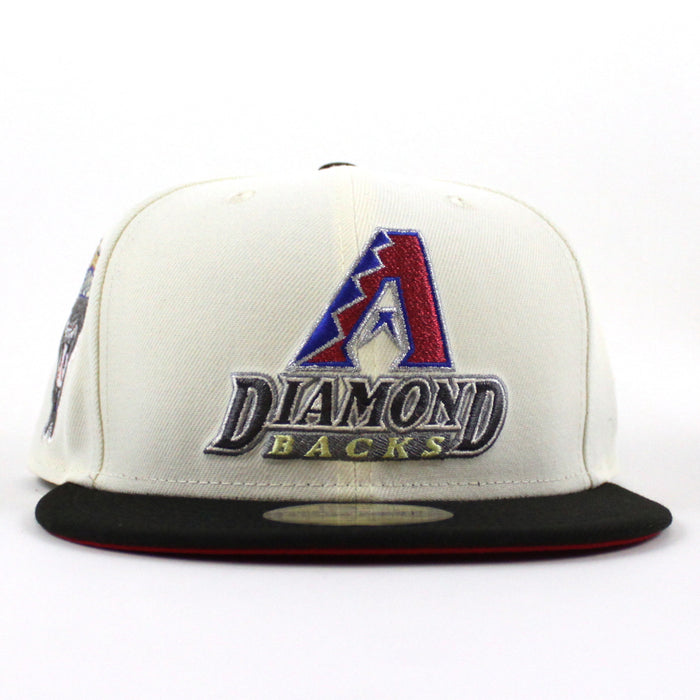 Arizona Diamondbacks 1998 Inaugural Season New Era 59Fifty Fitted Hat (Chrome White Black Red Under Brim)